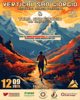 Ecco a voi il volantino della 9ª edizione della Vertical San Giorgio e della 1ª edizione del Trail San Giorgio non competitivo a passo libero! 🏃‍♂️💨 Un'esplosione di energia, colore e passione per la montagna. ⛰️🎨

Mistiche, astratte e surreali: così appaiono le montagne in questa immagine. Ma ascoltando la parte più profonda della vostra anima, potrete scoprire una suggestione inaspettata mentre percorrete la via verso San Giorgio. ✨🧘‍♂️✨

Siete pronti per questa esperienza unica? 🏆🔥

📅 Data: 12 settembre 2026
📍 Luogo: Caino

Il paese, insieme ai suoi volontari e amici, vi aspetta a braccia aperte per farvi vivere una giornata indimenticabile! 🤝❤️⛰️
Iscrizioni al link in BIO
https://www.wedosport.net/vertical-san-giorgio-2026/