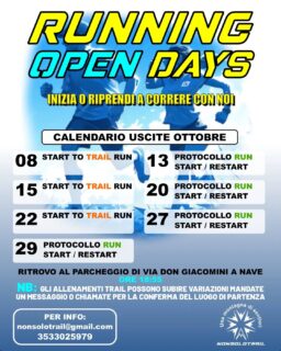 I Running Days di Nonsolotrail sono giornate dedicate allo sport all'aria aperta e alla condivisione, nate per avvicinare le persone alla corsa e al trail running (la corsa su sentieri).
Queste sessioni sono l'ideale sia per chi vuole iniziare a correre, sia per chi lo fa già e desidera trascorrere piacevoli momenti di sport in compagnia. Ogni appuntamento è supervisionato da atleti esperti e tecnici qualificati.
Correre insieme ad altri può rivelarsi particolarmente motivante e stimolante per i principianti. Per i podisti più esperti, invece, rappresenta un ottimo modo per mantenere alta la motivazione grazie a impegni settimanali fissi, destinati a diventare tra i momenti più attesi della propria routine.
